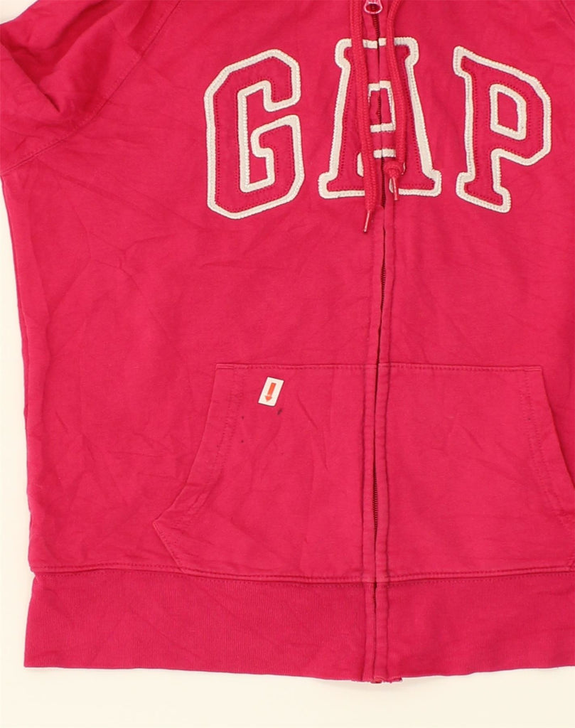 GAP Womens Graphic Zip Hoodie Sweater UK 10 Small Pink Cotton | Vintage Gap | Thrift | Second-Hand Gap | Used Clothing | Messina Hembry 