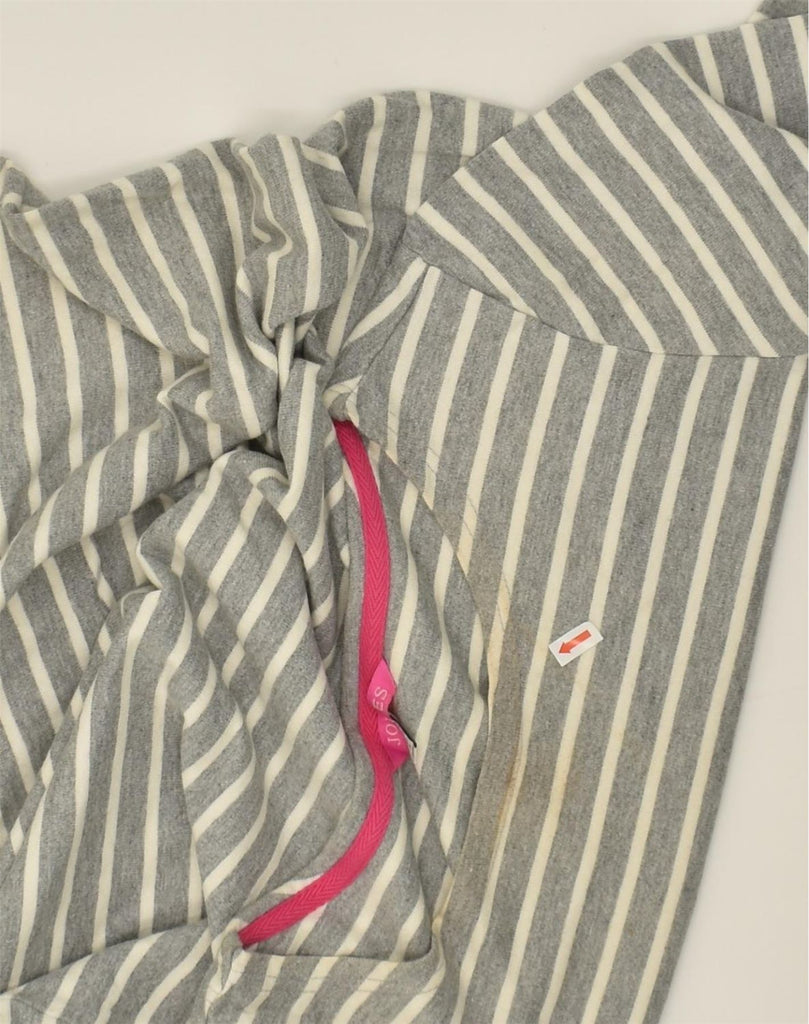 JOULES Womens 3/4 Sleeve Basic Dress UK 18 XL Grey Striped Cotton | Vintage Joules | Thrift | Second-Hand Joules | Used Clothing | Messina Hembry 