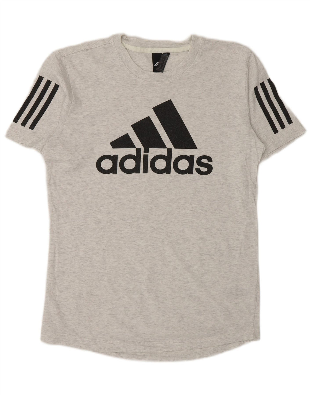 Adidas Mens Graphic T-Shirt Top Small Grey Flecked Cotton