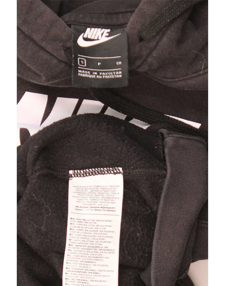 Nike Mens Graphic Hoodie Jumper Small Black Cotton