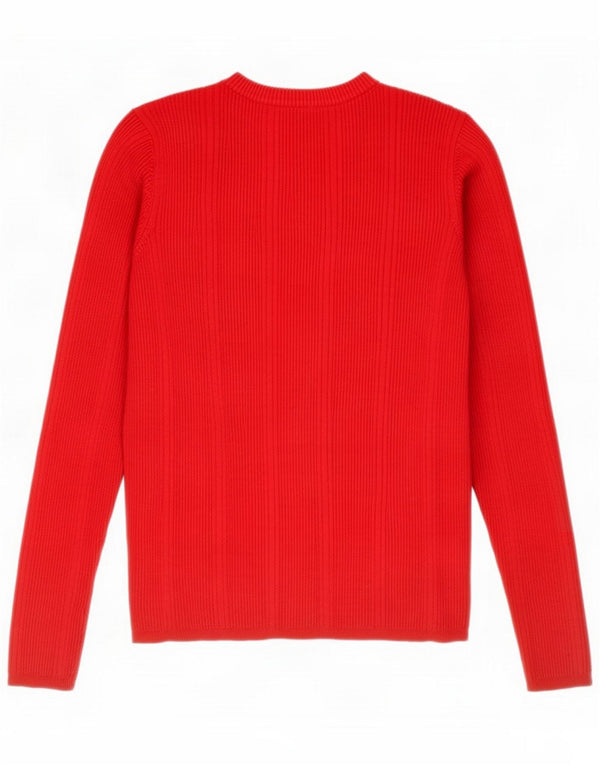 Marks & Spencer Womens Top Long Sleeve UK 14 Medium Red Viscose