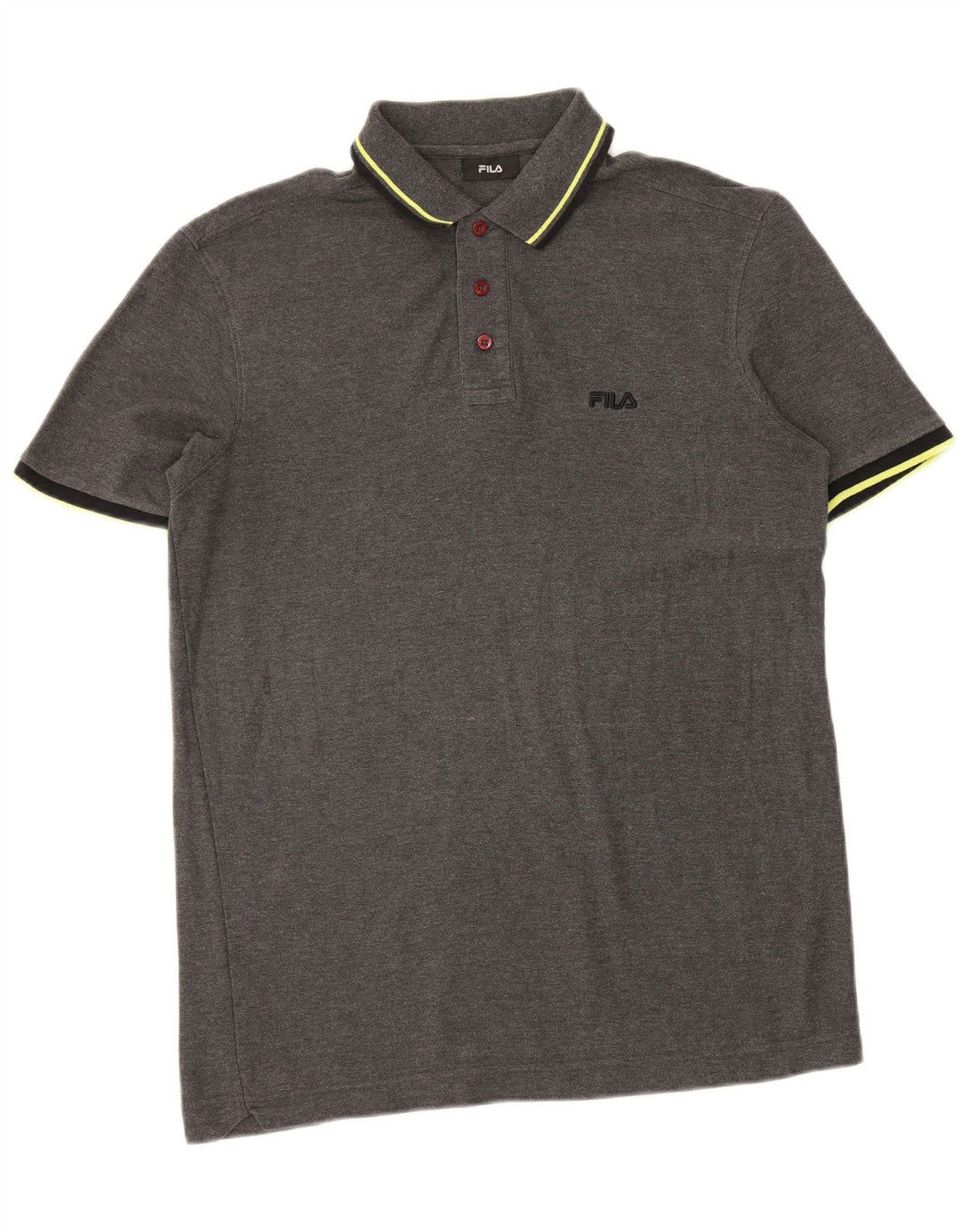 Fila Mens Polo Shirt Medium Grey Cotton