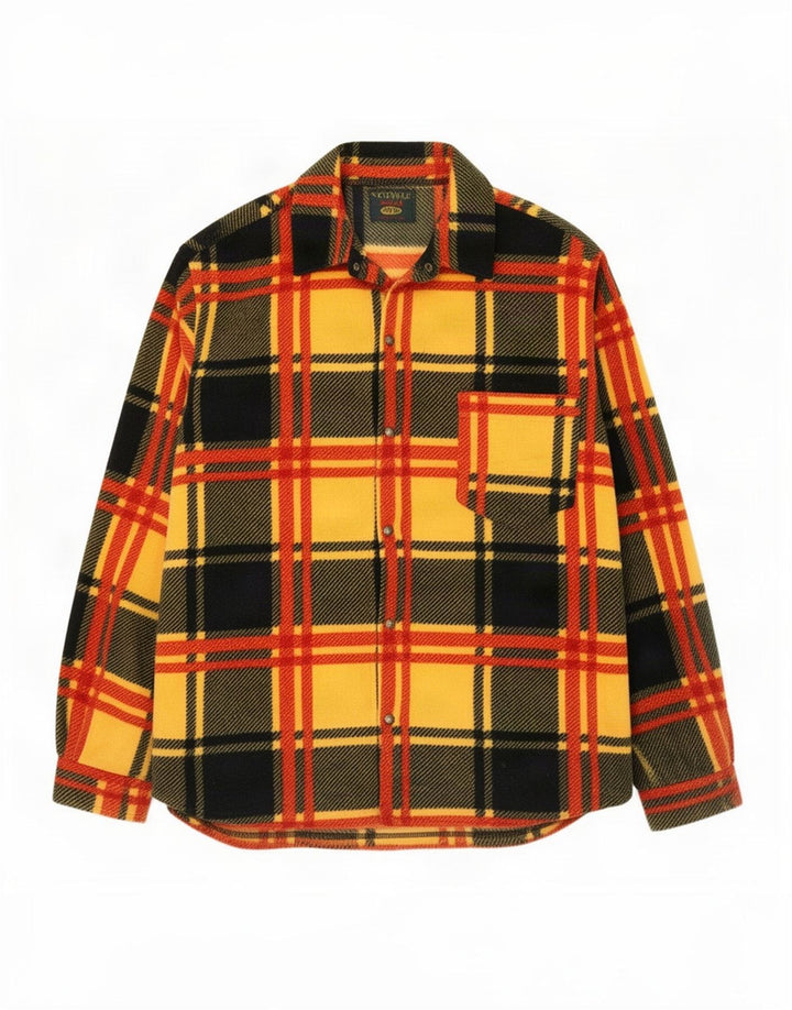 Vintage Mens Fleece Shirt Large Multicoloured Plaid