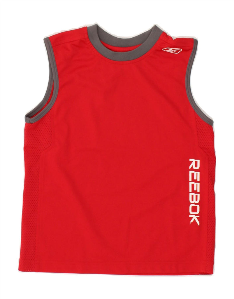 REEBOK Boys Graphic Vest Top 7-8 Years Small Red | Vintage Reebok | Thrift | Second-Hand Reebok | Used Clothing | Messina Hembry 