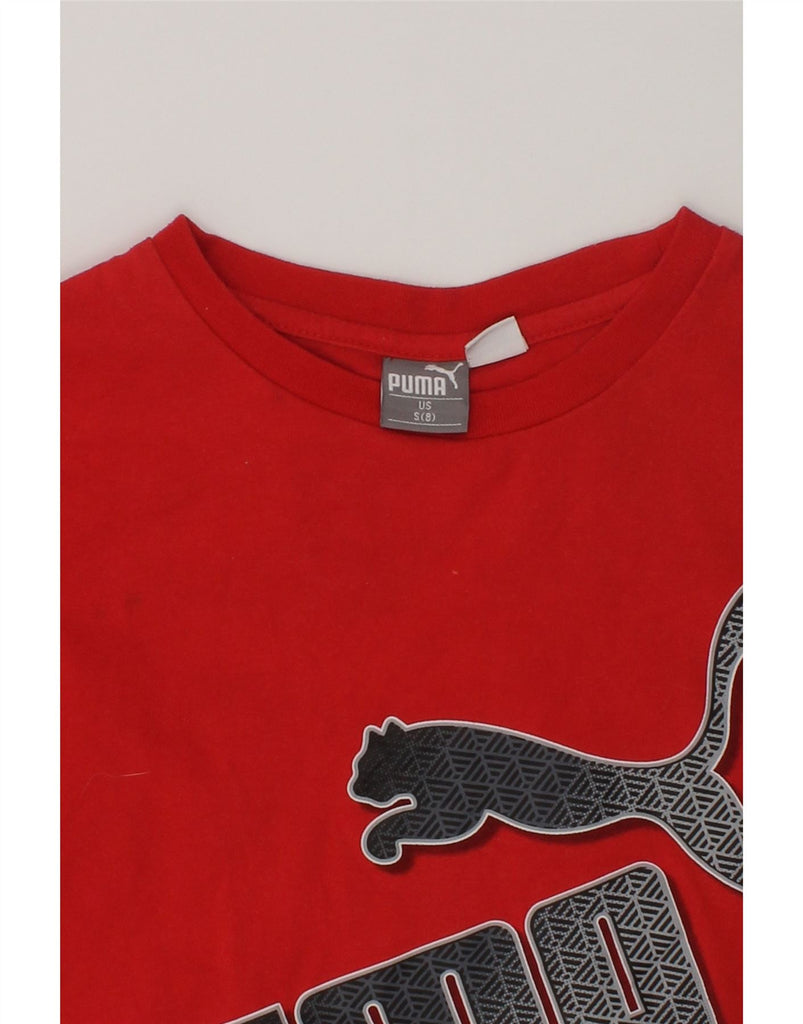 PUMA Girls Graphic Top Long Sleeve 7-8 Years Small  Red Cotton | Vintage Puma | Thrift | Second-Hand Puma | Used Clothing | Messina Hembry 