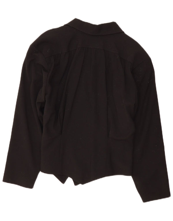 Vintage Womens Double Breasted Oversized Blazer Jacket EU 36 Small Black