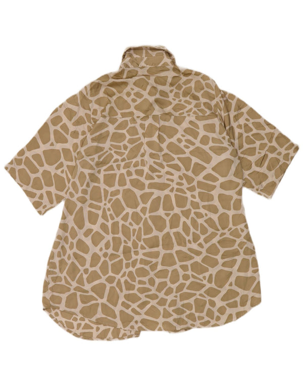 Zara Womens Short Sleeves Shirt Dress UK 14 Medium Beige Animal Print