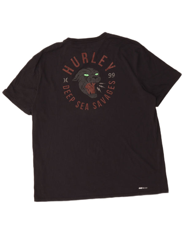 Hurley Mens Premium Fit Graphic T-Shirt Top 2XL Black Cotton