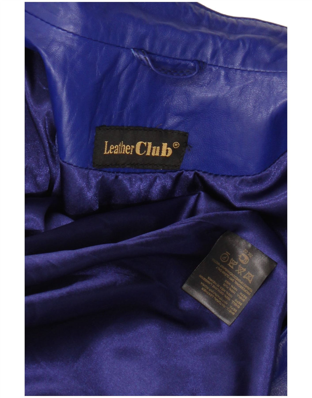 Vintage Womens Leather Jacket UK 14 Medium Blue Leather