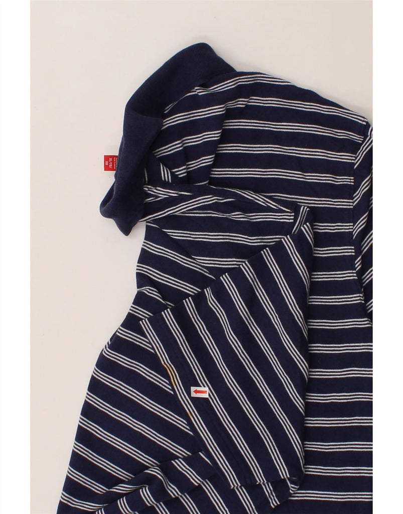 IZOD Mens Polo Shirt XL Navy Blue Striped Cotton Vintage Izod and Second-Hand Izod from Messina Hembry 
