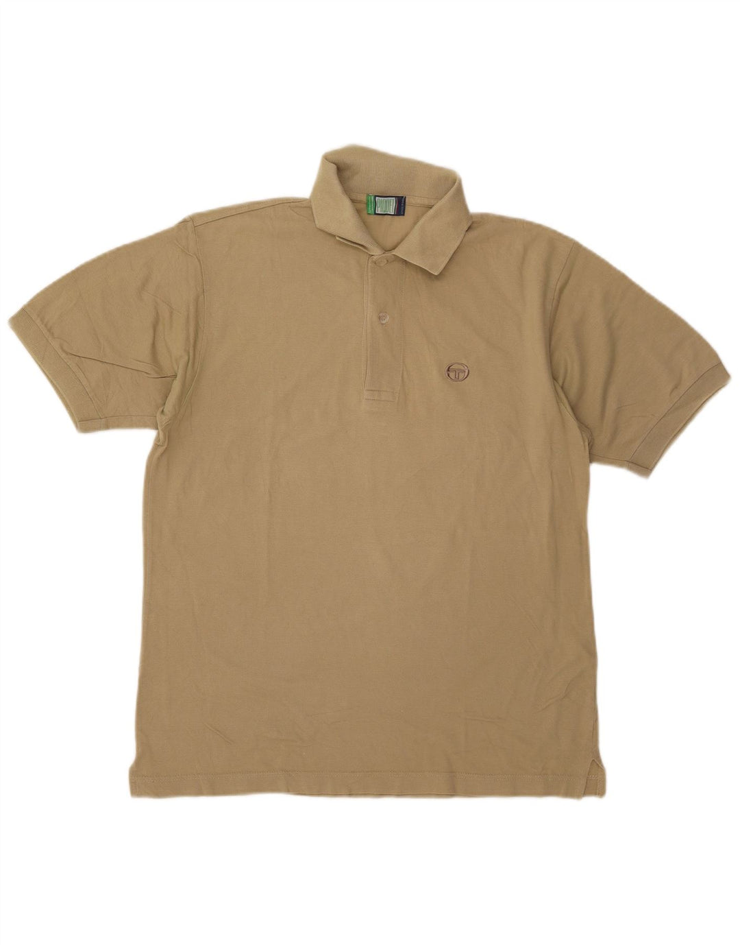 Sergio Tacchini Mens Polo Shirt IT 46 Small Beige Cotton