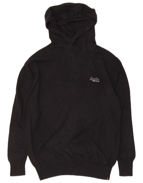 Superdry Womens Hoodie Jumper UK 18 XL Black Cotton
