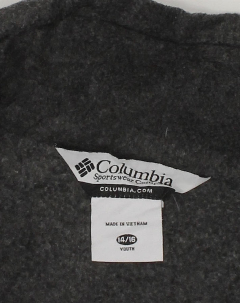 COLUMBIA Boys Fleece Jacket 14-15 Years Grey Colourblock Polyester | Vintage Columbia | Thrift | Second-Hand Columbia | Used Clothing | Messina Hembry 