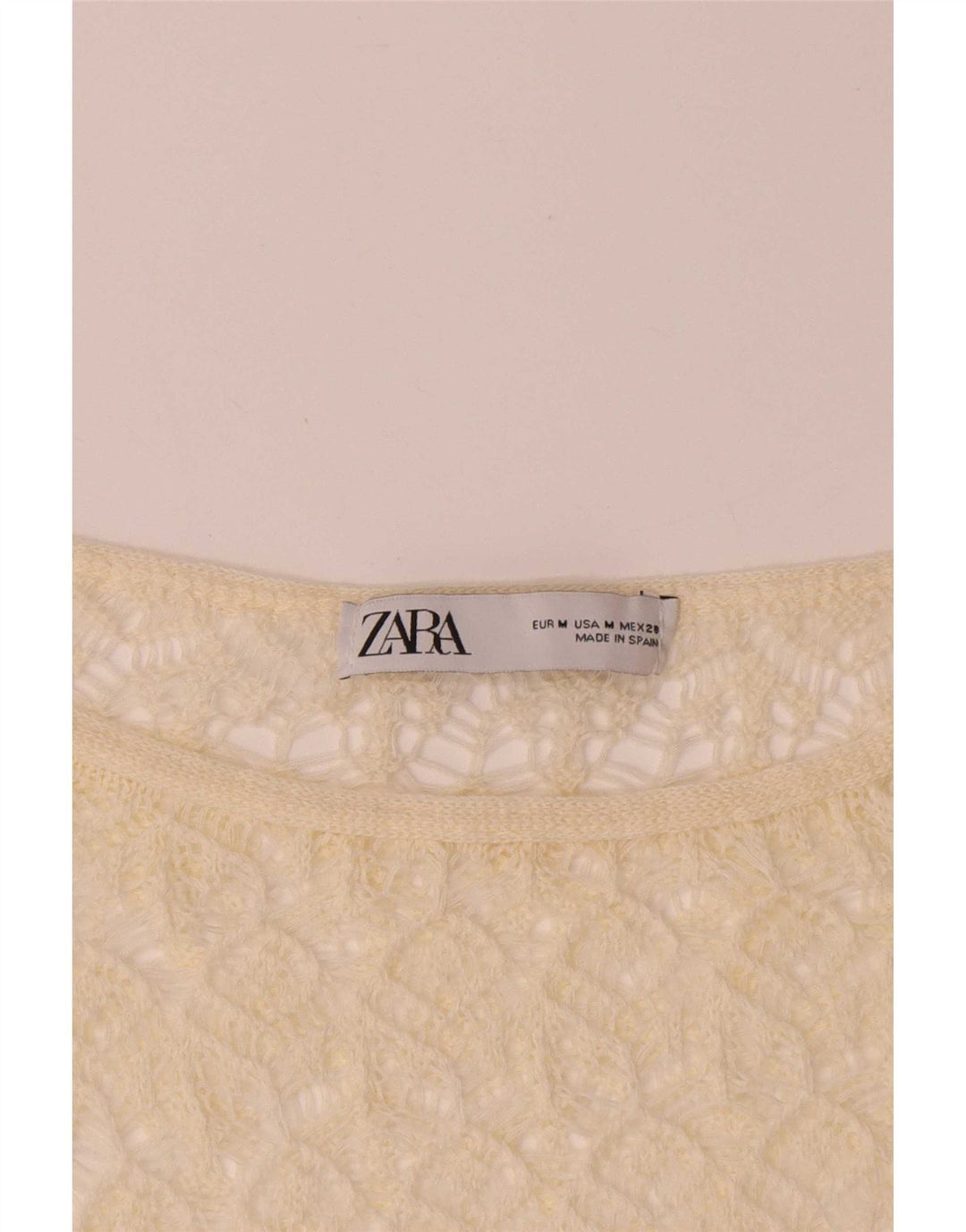 Zara Womens Crop Batwing Crochet Blouse Top UK 12 Medium Yellow