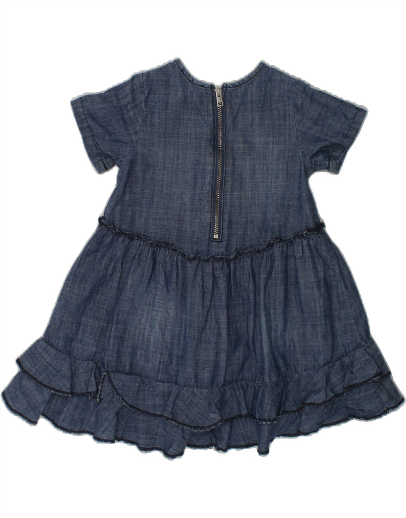 DIESEL Baby Girls Graphic Tiered Dress 6-9 Months Navy Blue Cotton | Vintage Diesel | Thrift | Second-Hand Diesel | Used Clothing | Messina Hembry 