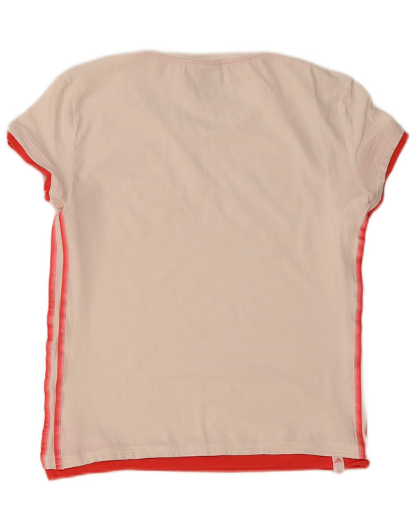 Adidas Womens T-Shirt Top UK 12 Medium White Colourblock Cotton