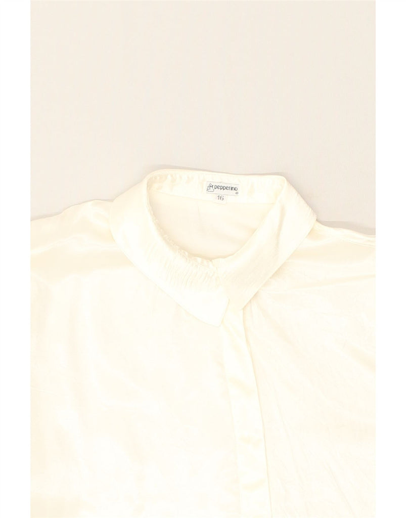 PEPPERINO Womens Shirt UK 16 Large White | Vintage Pepperino | Thrift | Second-Hand Pepperino | Used Clothing | Messina Hembry 