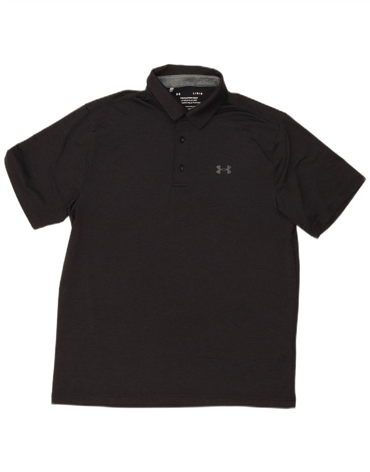 Under Armour Mens Polo Shirt Large Black Polyester