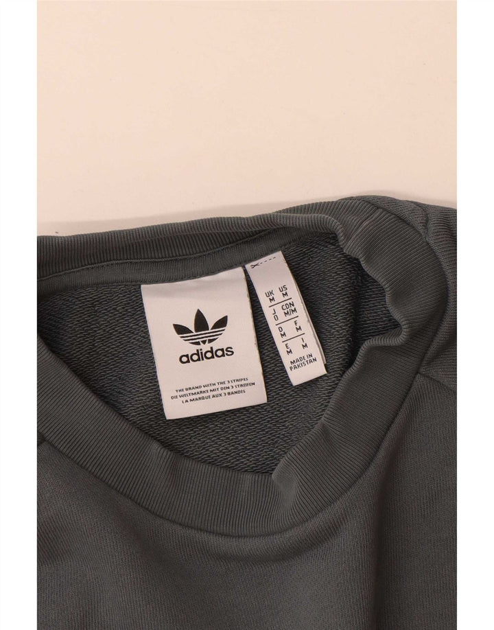 Adidas Mens Graphic Sweatshirt Jumper Medium Grey Cotton