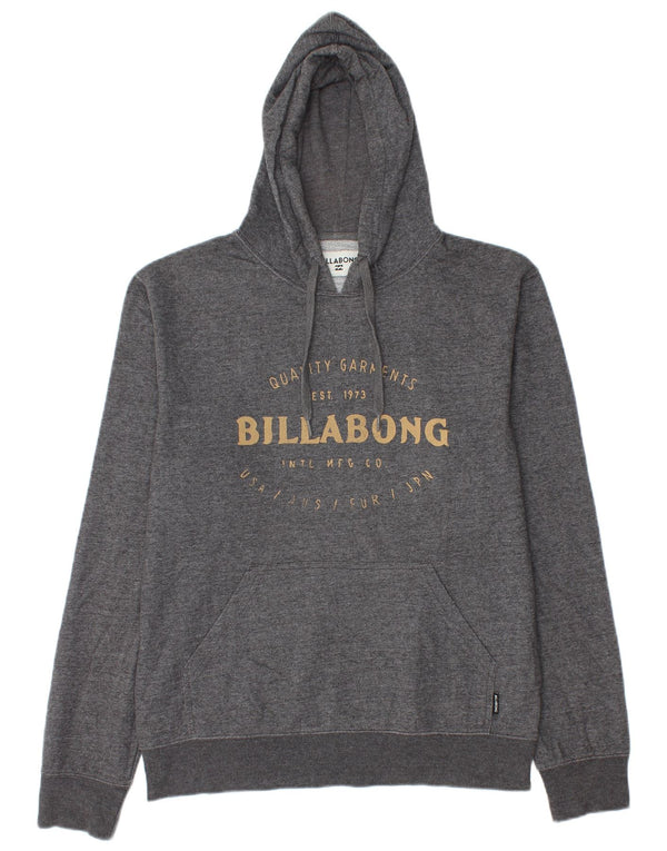 Billabong Mens Graphic Hoodie Jumper Medium Grey Flecked Polyester
