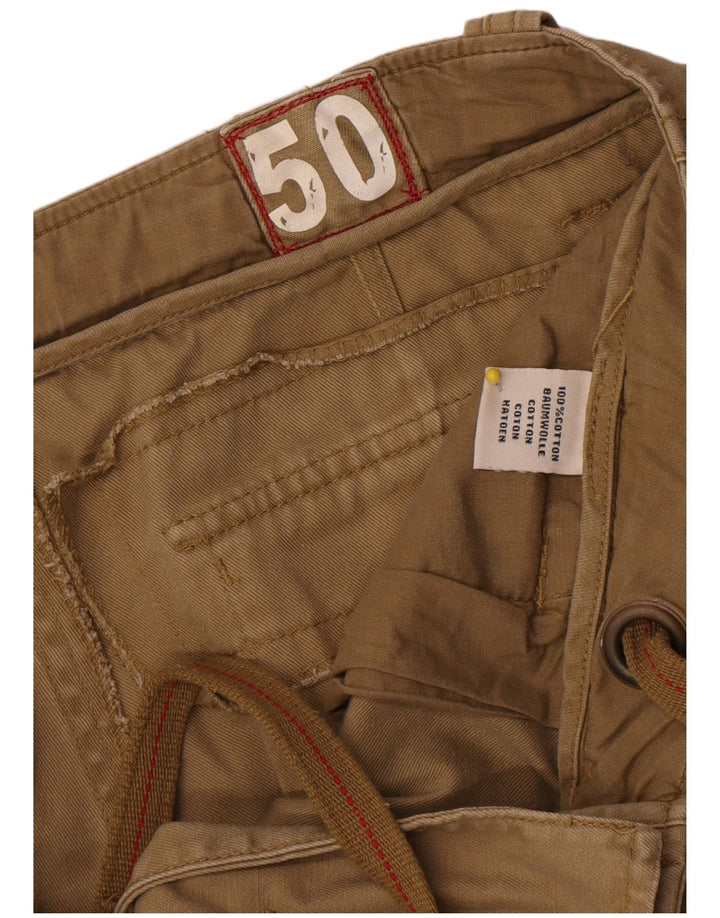 Vintage Mens Cargo Shorts IT 50 Large W34  Brown Cotton