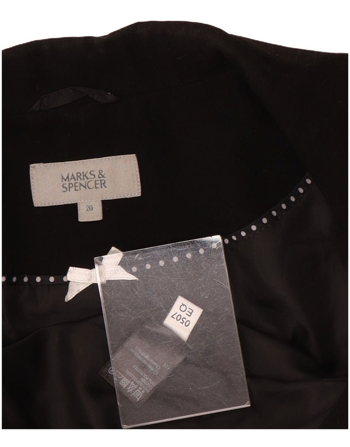 Marks & Spencer Womens 3 Button Blazer Jacket UK 20 2XL  Black Polyester