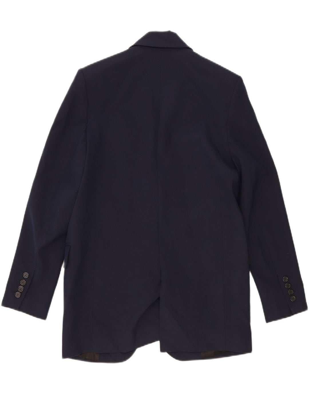 Zara Womens 2 Button Oversized Blazer Jacket UK 6 XS Navy Blue Viscose