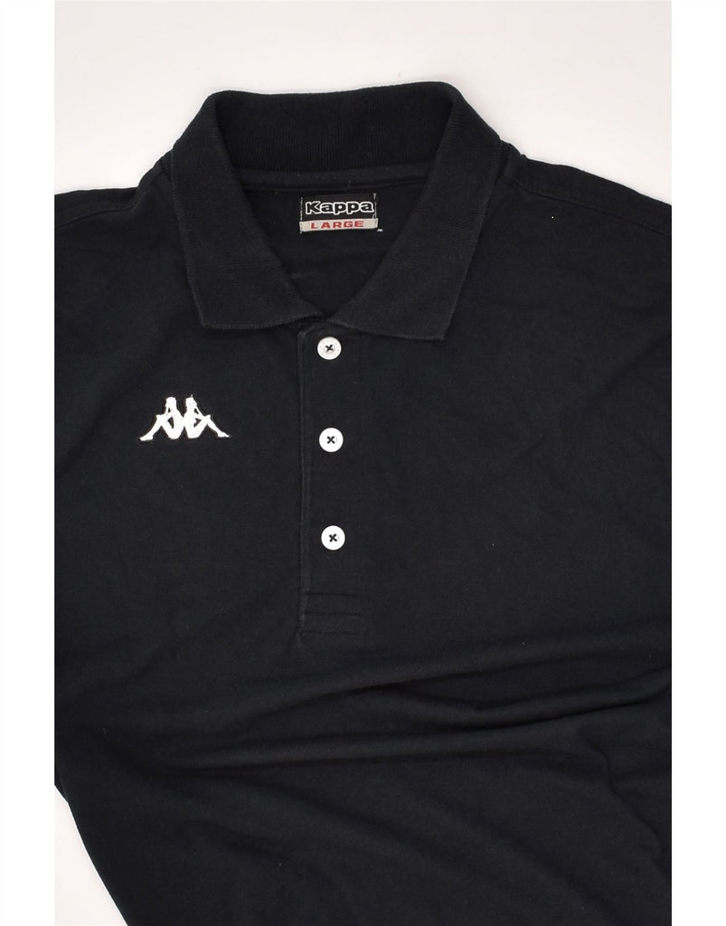 KAPPA Mens Polo Shirt Large Black Cotton | Vintage Kappa | Thrift | Second-Hand Kappa | Used Clothing | Messina Hembry 