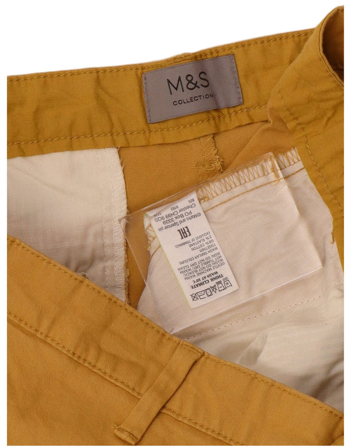 Marks & Spencer Mens Chino Shorts  W36 Large Yellow Cotton