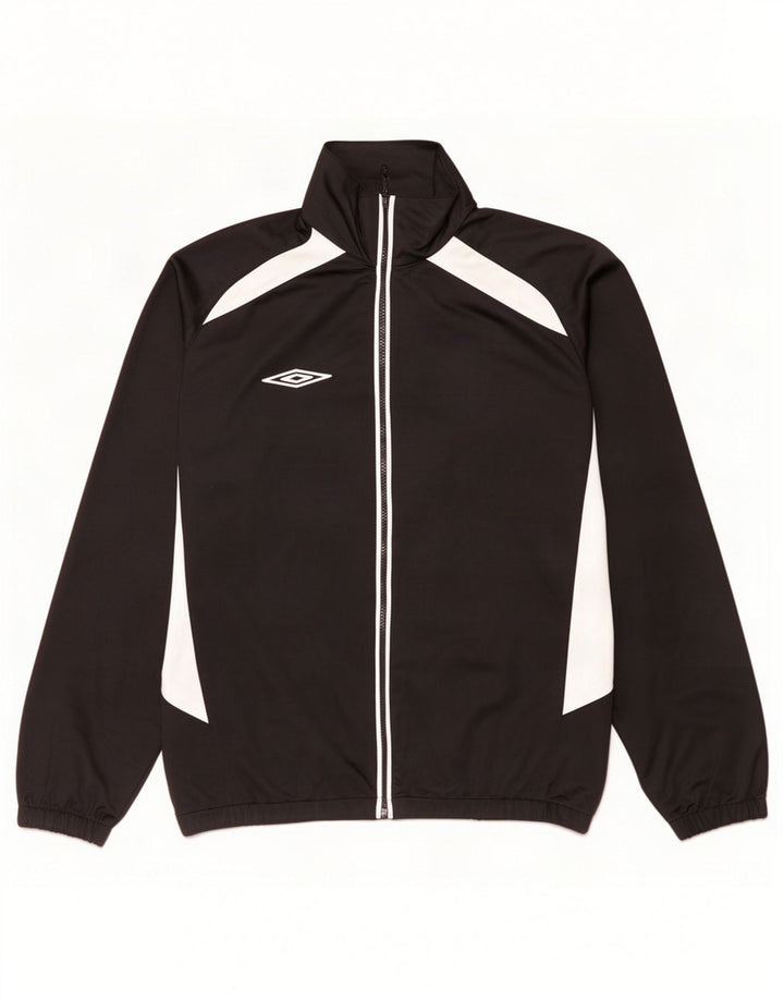 Umbro Mens Tracksuit Top Jacket Large Black Colourblock Polyester