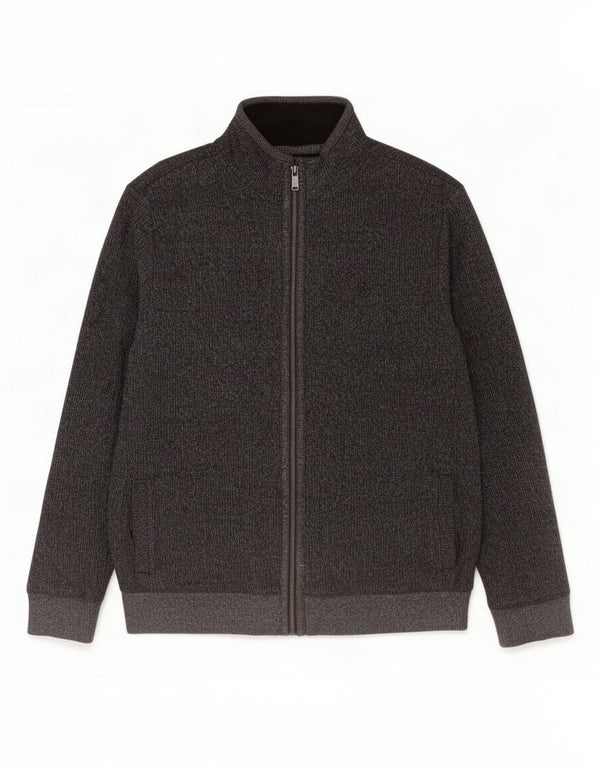 Fat Face Mens Cardigan Sweater Large Grey Flecked Cotton