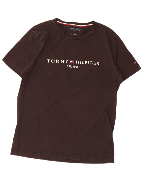 Tommy Hilfiger Mens Graphic T-Shirt Top Large Black Cotton