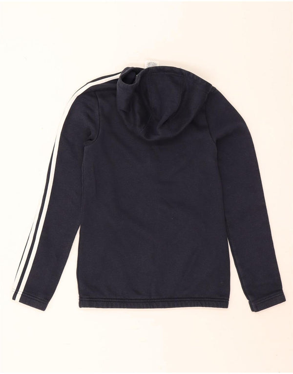 Adidas Girls Zip Hoodie Sweater 13-14 Years Navy Blue Cotton