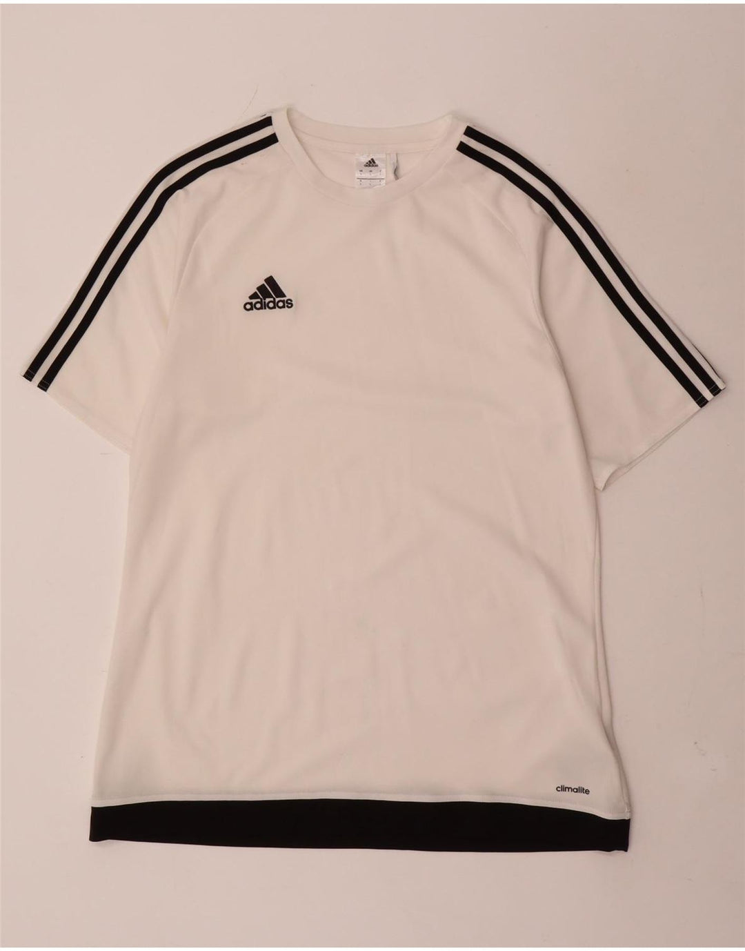Adidas Mens Climalite T-Shirt Top Large White Colourblock Polyester