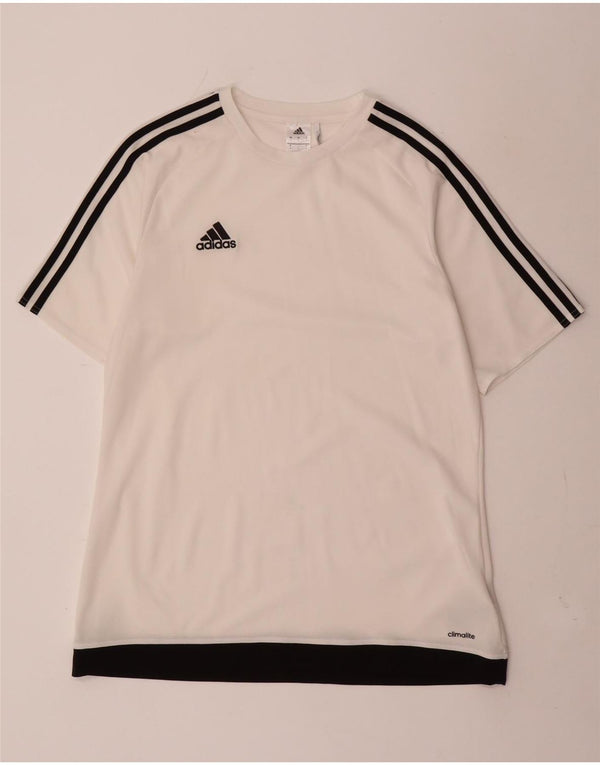 Adidas Mens Climalite T-Shirt Top Large White Colourblock Polyester