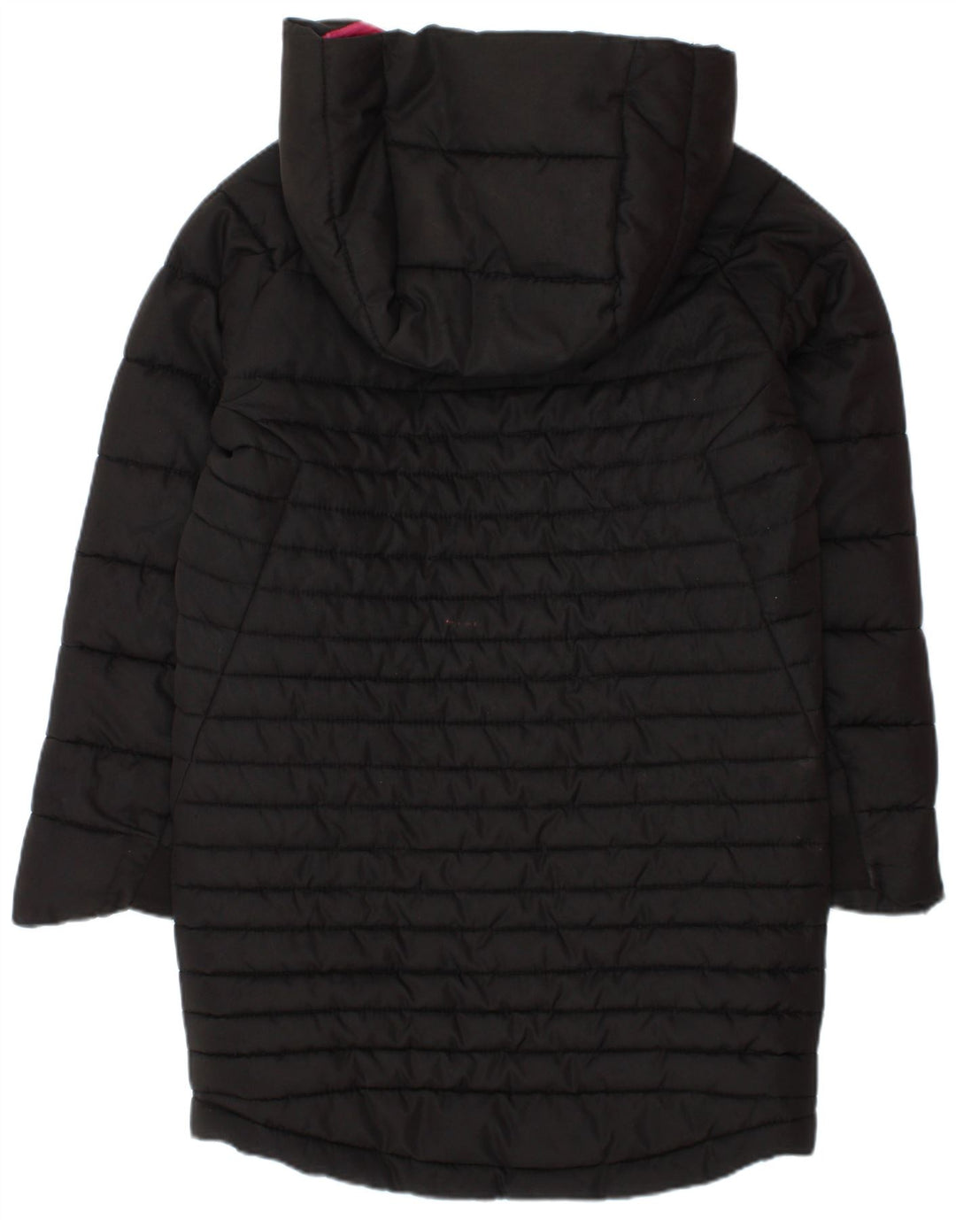 Nike Girls Hooded Padded Coat 4-5 Years Small Black Polyester