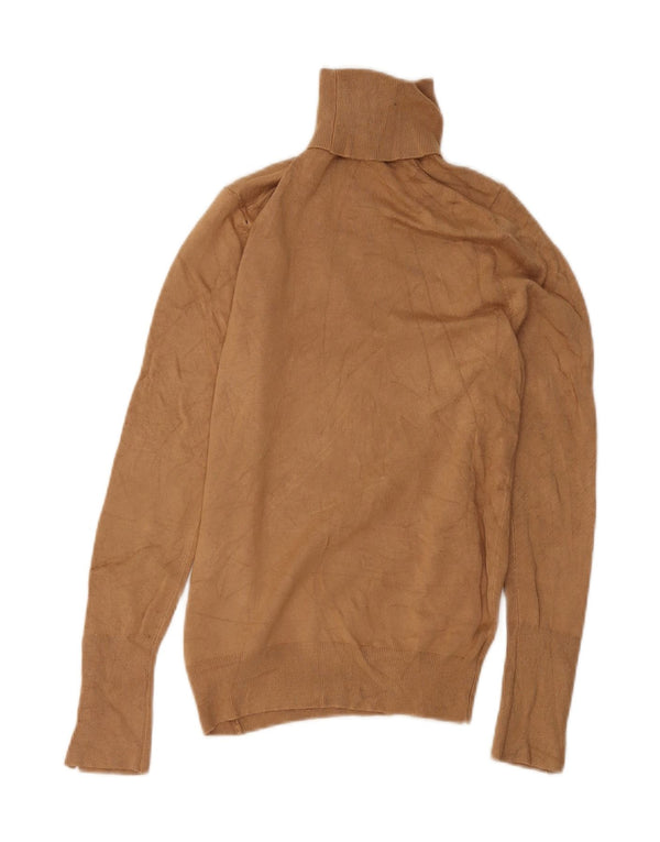 Zara Womens Roll Neck Jumper Sweater UK 12 Medium Brown