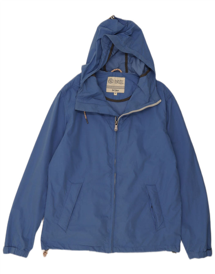 FAT FACE Mens Hooded Windbreaker Jacket UK 38 Medium Blue Cotton