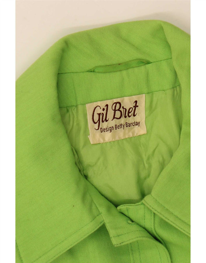 Gil Bret Womens Crop Bomber Jacket UK 14 Large Green Polyester