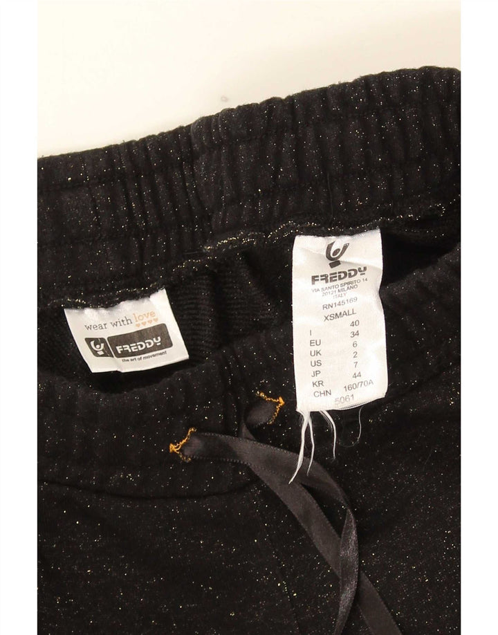 Freddy Womens Sport Shorts UK 6 XS Black Flecked Polyester