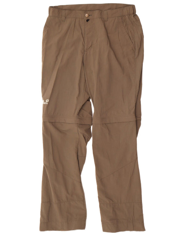 Jack Wolfskin Mens Straight Casual Trousers W36 L33 Beige Polyamide