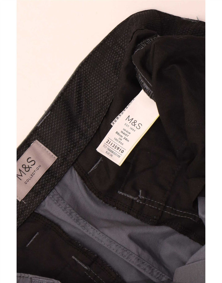 Marks & Spencer Mens Cargo Shorts W34 Large  Blue Cotton