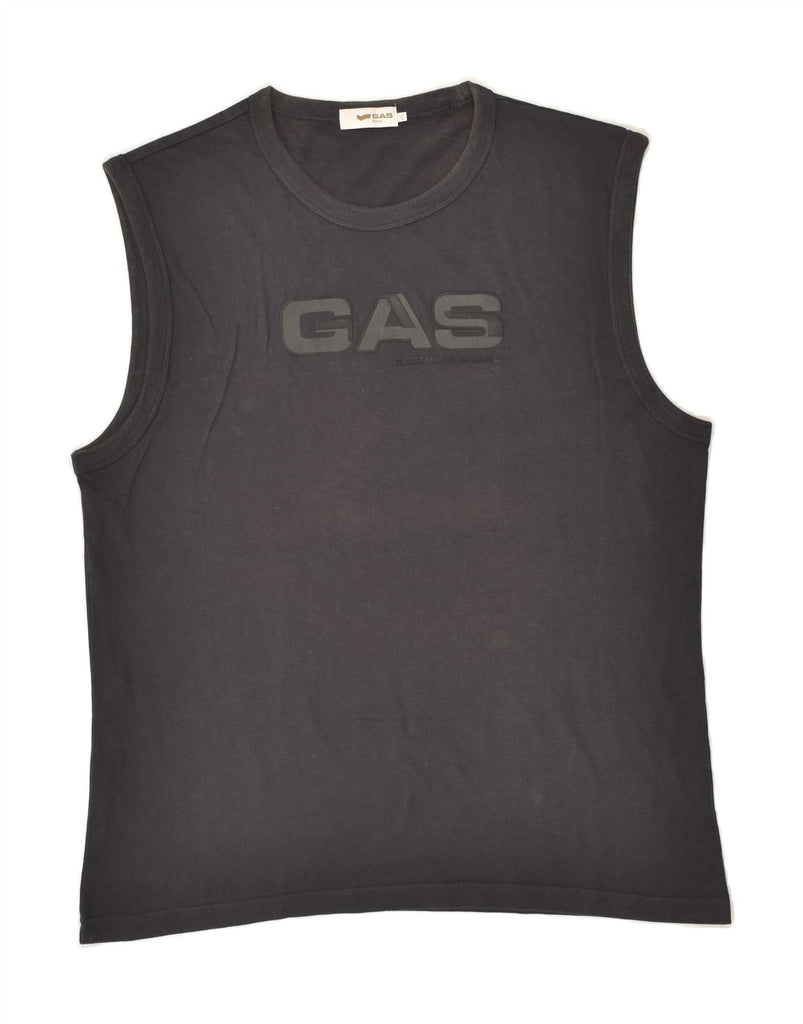 GAS Mens Basic Graphic Vest Top 2XL Grey Cotton | Vintage Gas | Thrift | Second-Hand Gas | Used Clothing | Messina Hembry 