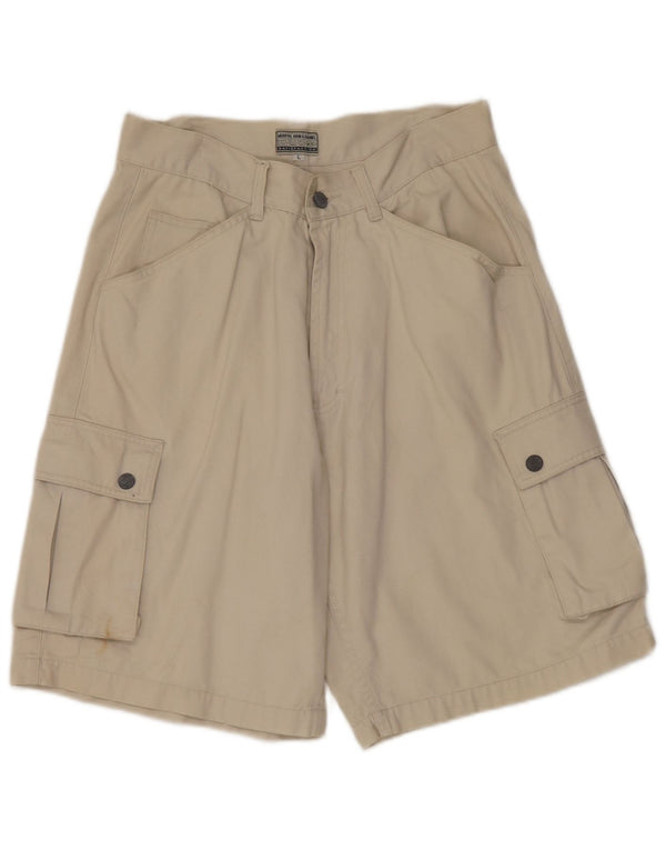 Vintage Mens Cargo Shorts Large W30  Beige