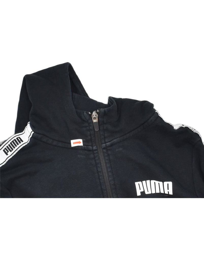 PUMA Boys Graphic Zip Hoodie Sweater 11-12 Years Black Cotton | Vintage | Thrift | Second-Hand | Used Clothing | Messina Hembry 