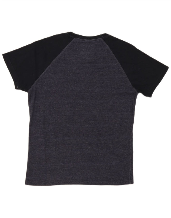 Superdry Mens Graphic T-Shirt Top Large Grey Colourblock Cotton