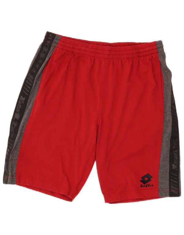 Lotto Mens Graphic Sport Shorts UK 42/44 XL  Red Colourblock Cotton
