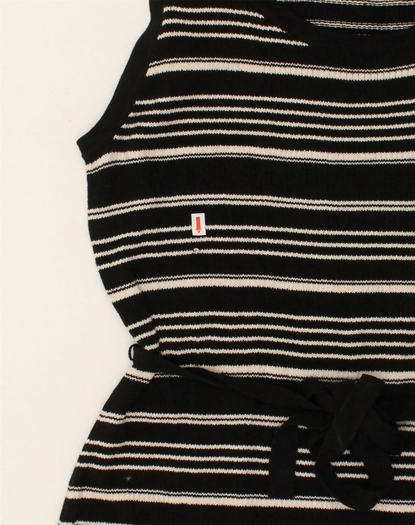 BANANA REPUBLIC Womens Knit Basic Dress UK 18 XL Black Striped Cotton | Vintage Banana Republic | Thrift | Second-Hand Banana Republic | Used Clothing | Messina Hembry 