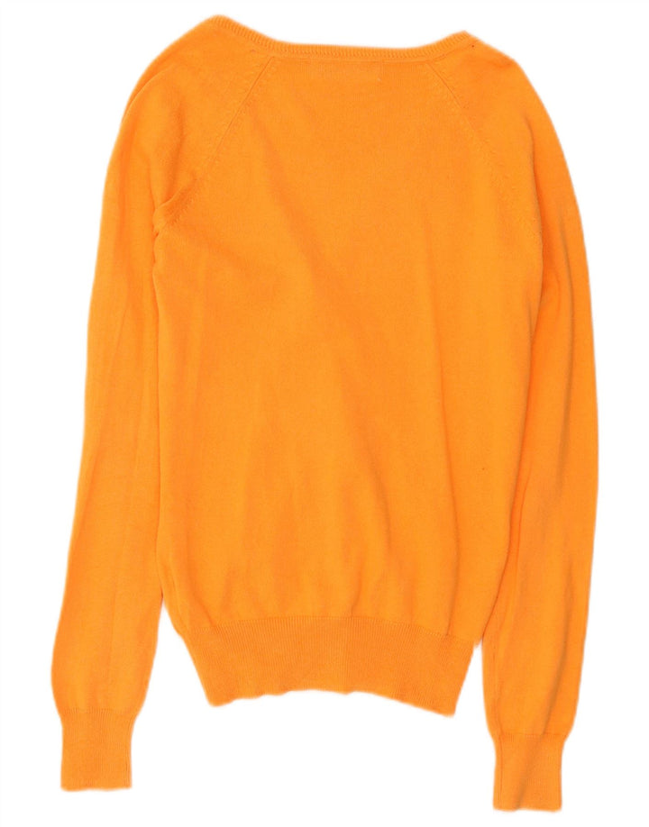 Zara Womens Cardigan Sweater UK 10 Small Orange Cotton