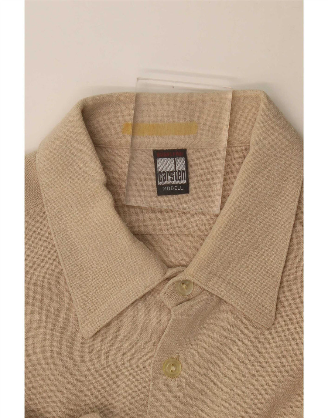 Vintage Mens Shirt Large Beige